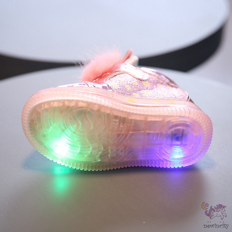 Giày thiết kế đèn LED phát sáng đáng yêu thời trang Hàn Quốc cho bé gái