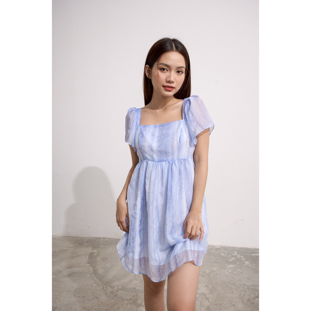 Đầm babydoll Maybi voan cổ vuông tay xoè