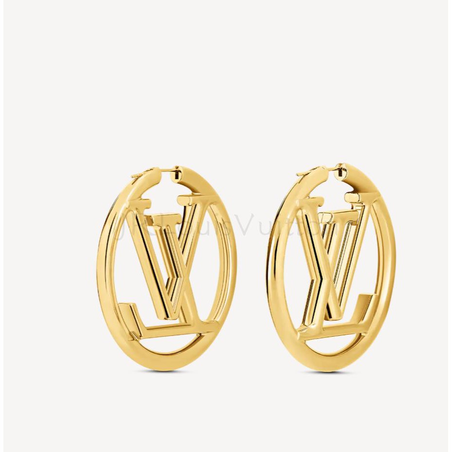 Set 2 khuyên tai hình logo nhãn hiệu thời trang Louis Vuitton sang trọng