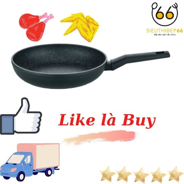Chảo Chống Dính Bếp Từ Elo ALUMINIUM Vân Đá GRANIT SOLUTION Size 28cm, Chảo Đáy Từ Đun Bếp Từ, Bếp Điện