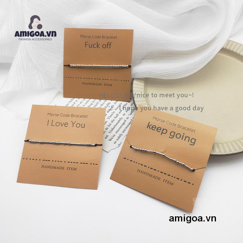 ✨✨Vòng Tay Dây Bện Thiết Kế Phong Cách Mã Morse Dành Cho Cặp Đôi
