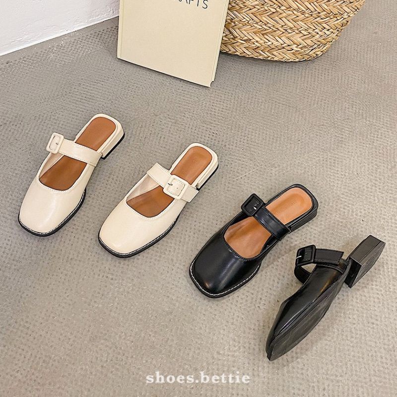 Giày bệt quai ngang gót mở hàn quốc