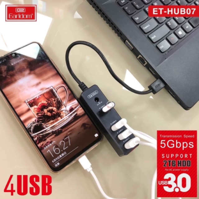 Bộ HUB chia cổng USB - Hãng Earldom HUB-07 -BH 6 THÁNG