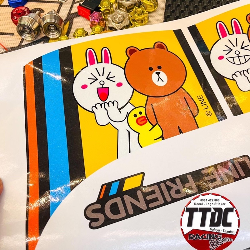 Tem Scoopy Limited phiên bản Gấu Line chất liệu camay nhũ kim cao cấp