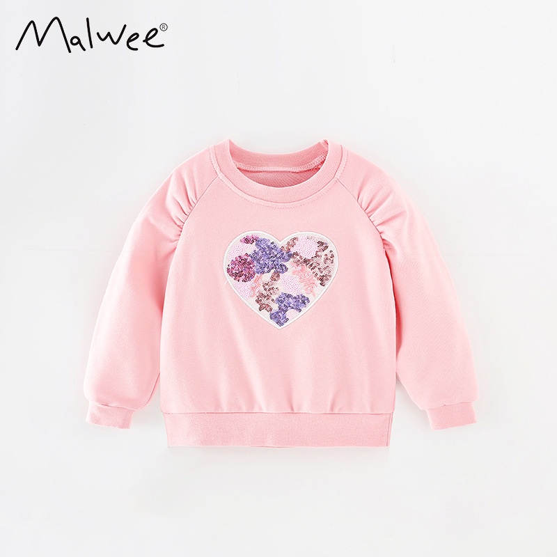 Mã 7605 áo da cá đính hạt cườm trái tim của Malwee cho bé gái