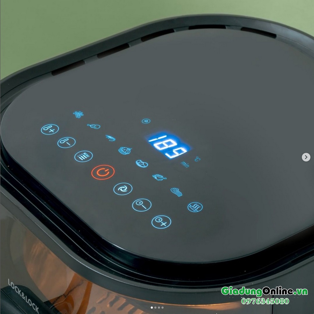 Nồi Chiên Không Dầu Lock&amp;Lock EJF596BLK Visible Stirring Air Fryer 7.2L 1800W - Larva Store