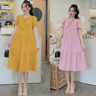 Váy bầu thời trang thiết kế V212 chất lụa hàn siêu mát