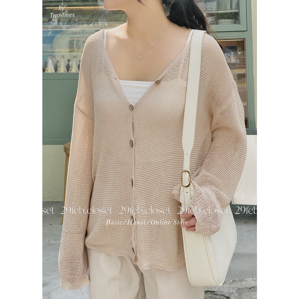 [Ảnh thật/Video] Áo khoác cardigan len móc dài tay - 29feb.closet - A92