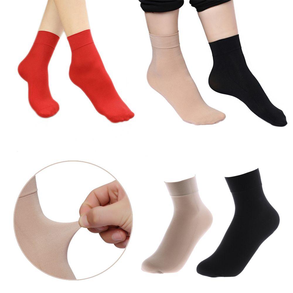 1 / 5 / 10 Đôi Tất Ngắn Bằng Nylon Giữ Ấm Chống Trượt