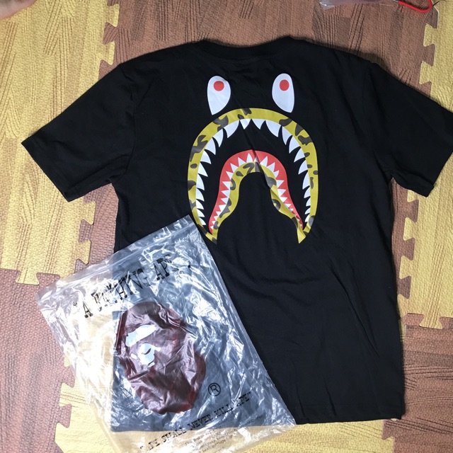 Áo thun phông tee bape shark phát sáng dạ quang có sẵn