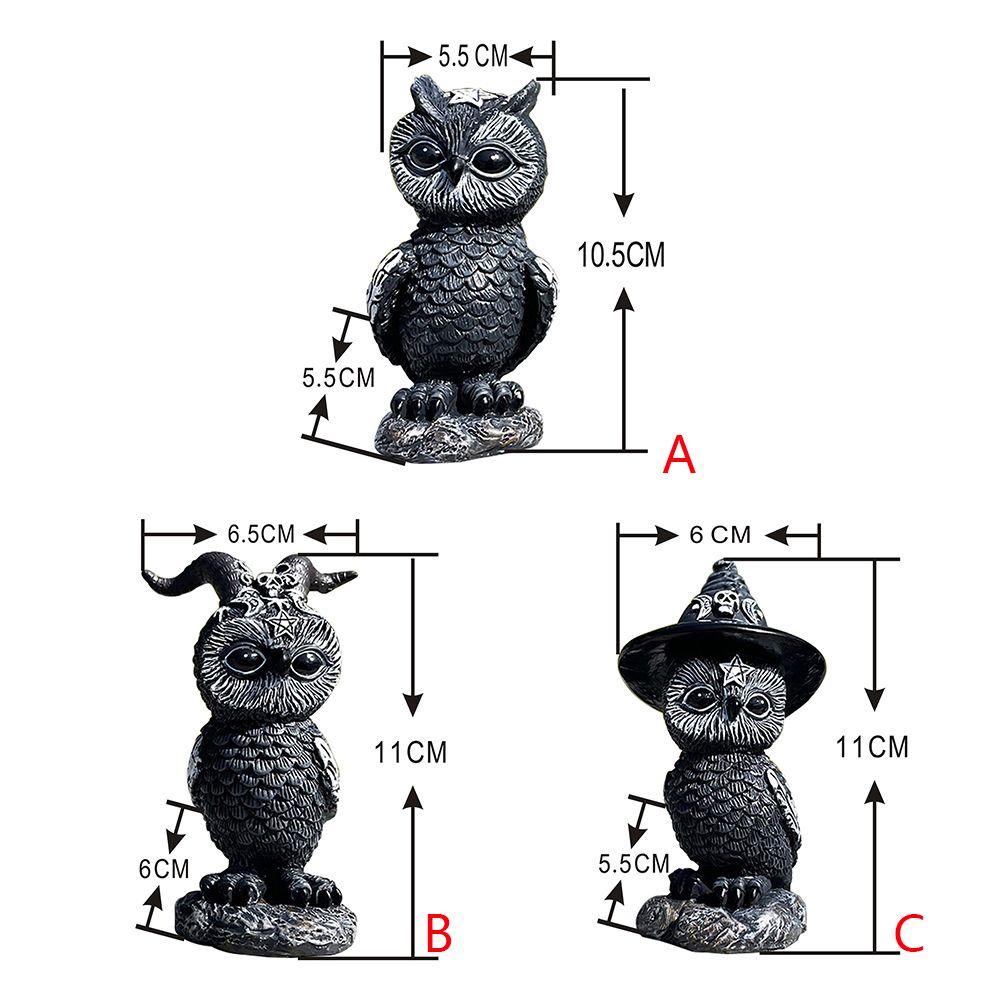 Tượng Cú Mèo Đen Trang Trí Halloween