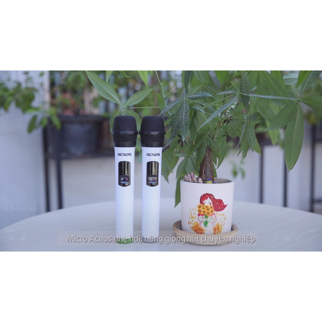 Loa kéo Acnos CB403G Bluetooth 5.0, Loa bass 4 tấc, Micro UHF - Chính Hãng Acnos