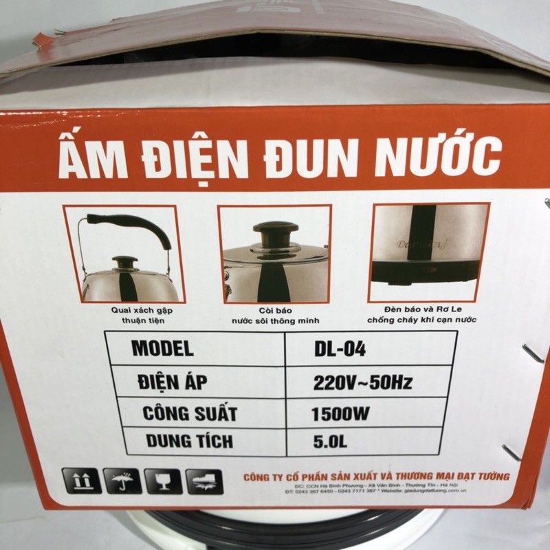 ấm điện đun nước ĐẠT TƯỜNG DL04-dung tích 5.0 lít CHÍNH HÃNG