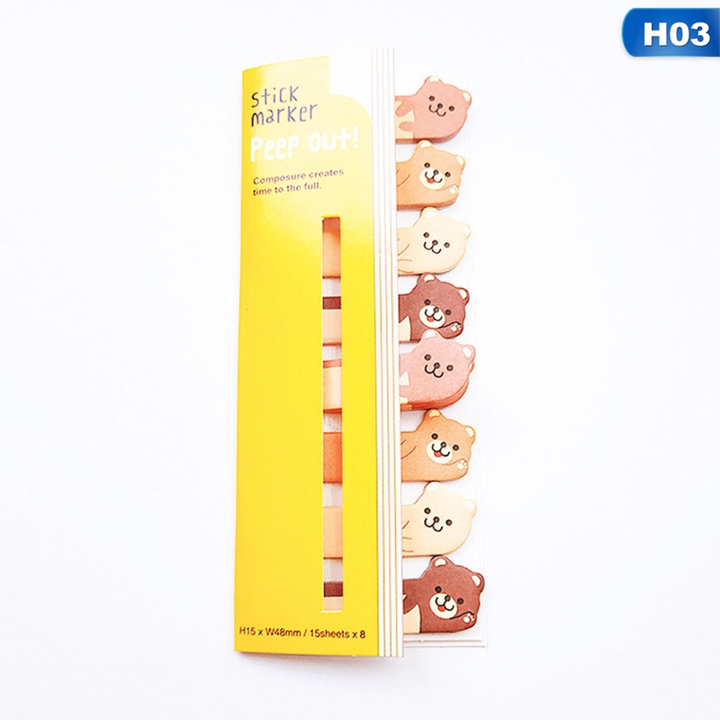 flowersqueen Giấy ghi chú in họa tiết động vật xinh xắn cao cấp