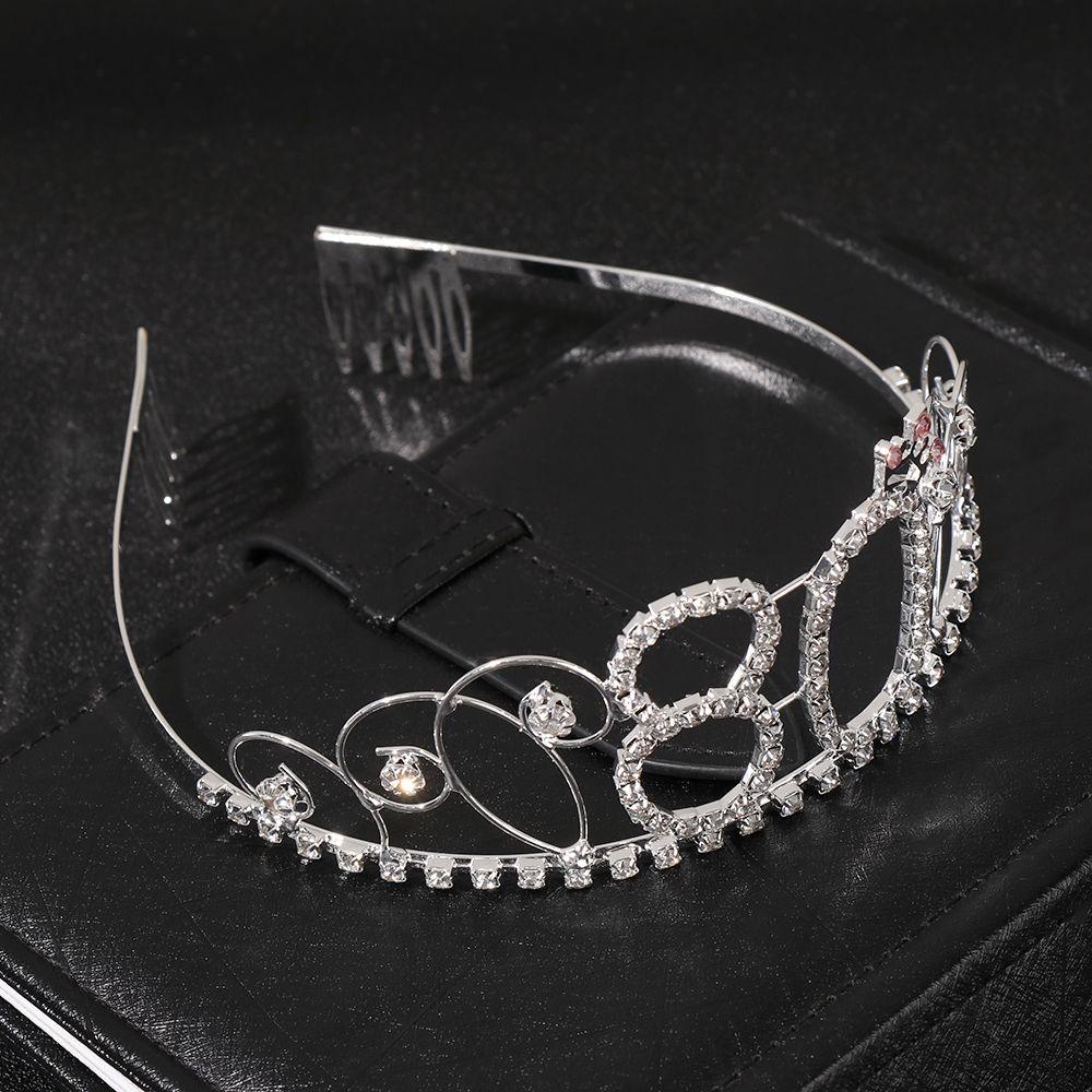 PINEVN Vương Miện Đội Đầu Màu Bạc Trang Trí Tiệc Kỷ Niệm