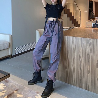 Quần jogger unisex cạp chun túi hộp phản quang ánh xanh hầm hố cá tính