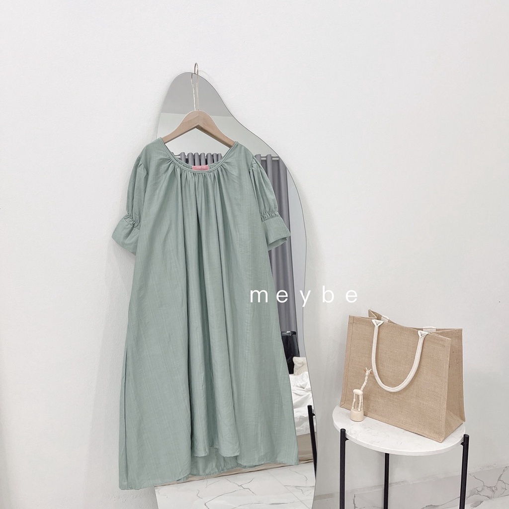 Đầm Bầu mặc nhà thiết kế dáng suông vải đũi lạnh VT-4