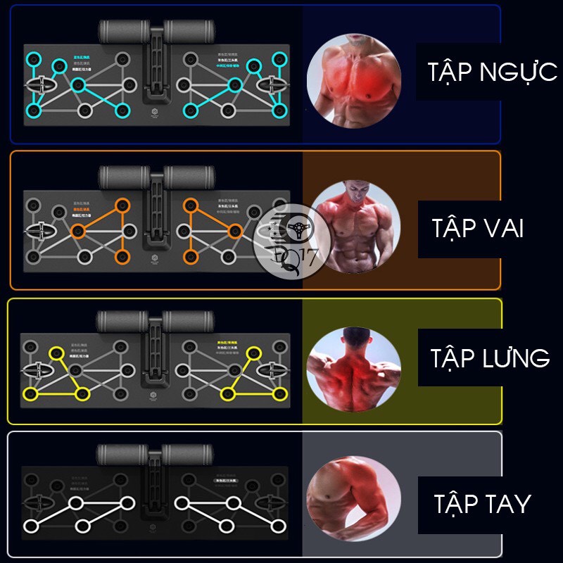 [FreeShip] Bộ tập chống đẩy đa năng, Dụng cụ chống đẩy, Dụng cụ hít đất, Phụ kiện tập gym, Bộ chống đẩy, Bộ hít đất