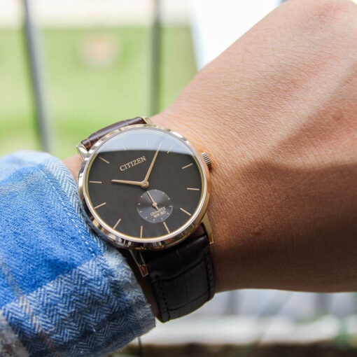 Đồng Hồ Citizen Nam Chính Hãng, Citizen BE9173 - 07X Viền Vàng Dây Da Fullbox
