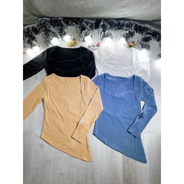 ÁO VẠT CHÉO CỔ VUÔNG XINH LUNG LINH