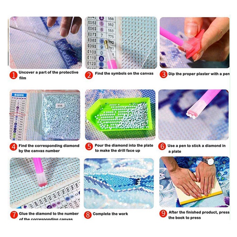 Tranh Đính Đá Kim Cương Toàn Bộ Vòng Tròn Xoắn DIY Trang Trí Phòng Ngủ