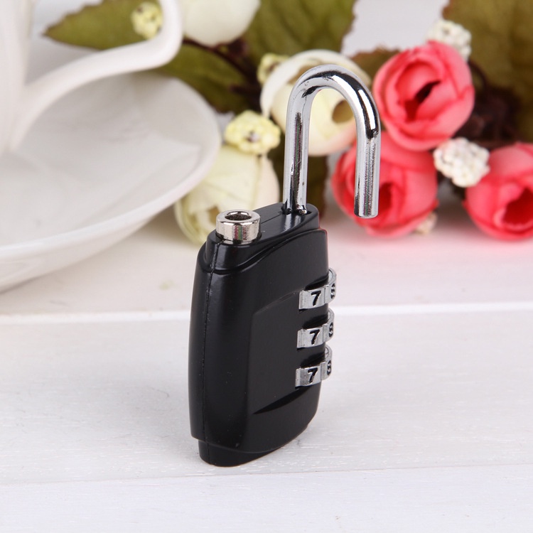 Ổ Khoá Số Mini Cho Vali/ Balo Du Lịch Màu Đen Tinh Tế Gọn Nhẹ - Shine House