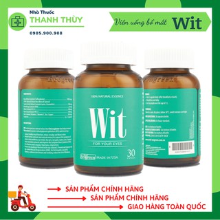 🅼🅰🅳🅴 🅸🅽 🆄🆂🅰 WIT  CHAI 30 VIÊN - Viên Uống Bổ Mắt, Bảo Vệ Võng Mạc Và Thủy TinhThể, Tăng Cường Thị Lực, Giảm Mờ, Mỏi Mắt