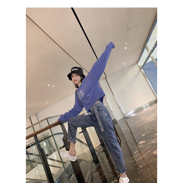 Áo Thun Lửng Tay Dài Cổ Tròn Phong Cách Hàn Quốc Thời Trang Mùa Thu Mới Cho Nữ