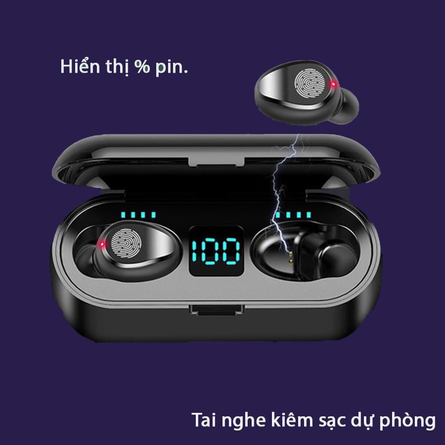 Tai nghe Bluetooth AMOI F9 PRO không dây bản QUỐC TẾ nút cảm ứng - chống nước IPX5 - chống ồn bảo hành 6 tháng