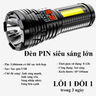 Đèn pin siêu sáng mini cầm tay sạc usb tiện lợi đèn taka