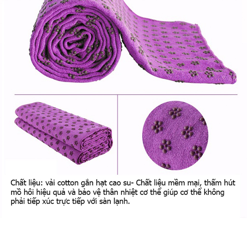 Khăn Trải Thảm Yoga KTT01 Chất Liệu Microfiber Dày Chống Trượt Thấm Mồ Hôi Cao Cấp [Tặng Túi Đựng Khăn] | BigBuy360 - bigbuy360.vn