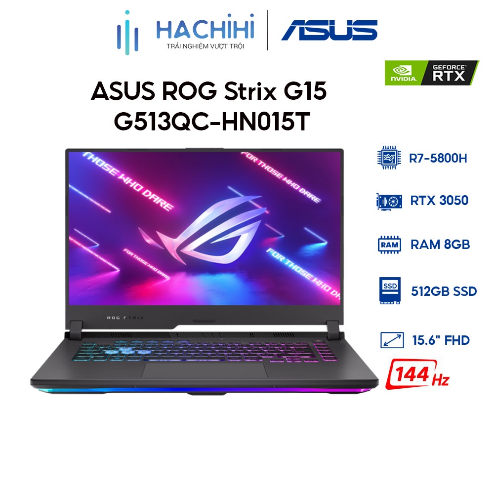 Laptop ASUS ROG Strix G15 G513QC-HN015T R7-5800H | 8GB | 512GB |RTX 3050| 15.6 FHD