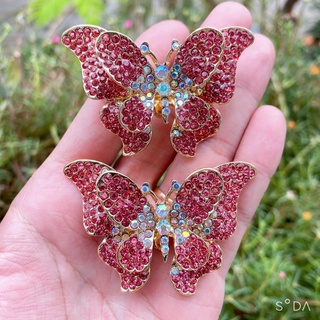 Bộ 2 Charm Bướm 2 Tầng Hồng gắn dép Havaianas