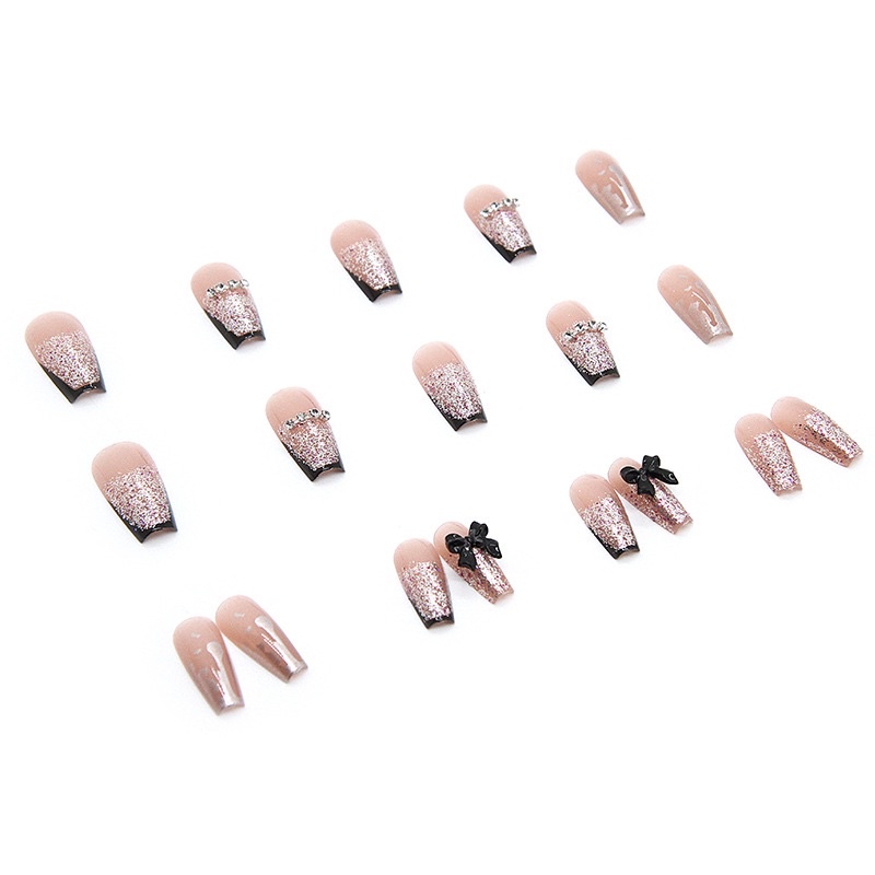 Set 24 móng giả D394 đính đá cao cấp ( Tặng kèm keo và dũa )