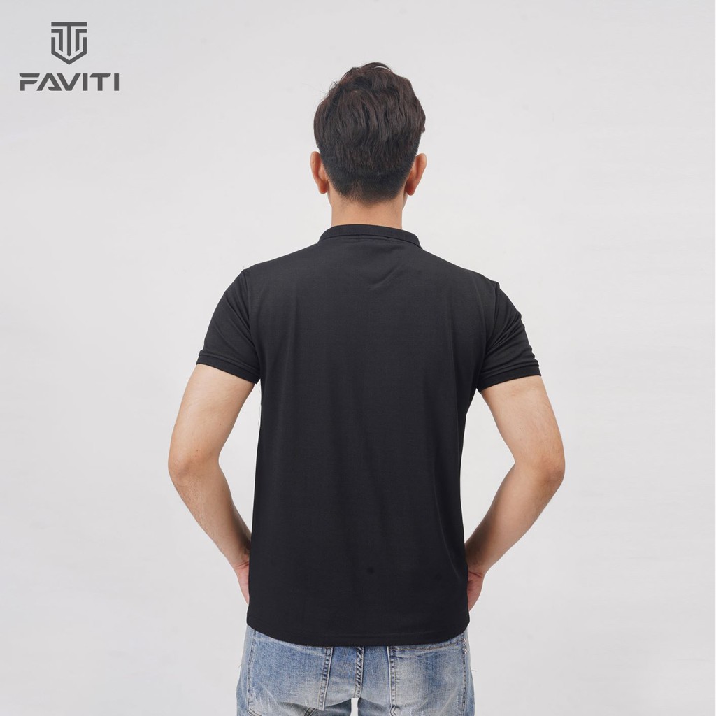 Áo Phông Nam có cổ bẻ áo polo nam trơn đẹp tay ngắn thun cotton kẻ ngang FAVITI AT128 | BigBuy360 - bigbuy360.vn