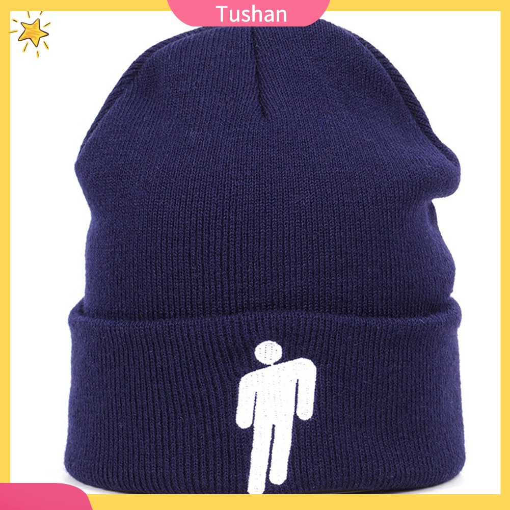 Mũ Len Màu Trơn Thêu Hình Người Phong Cách Hip Hop