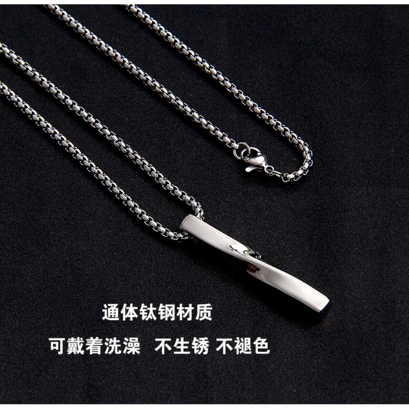 Vòng cổ bằng thép titan mặt dây hình xoắn ốc đơn giản phong cách hip hop thời trang cho nam nữ