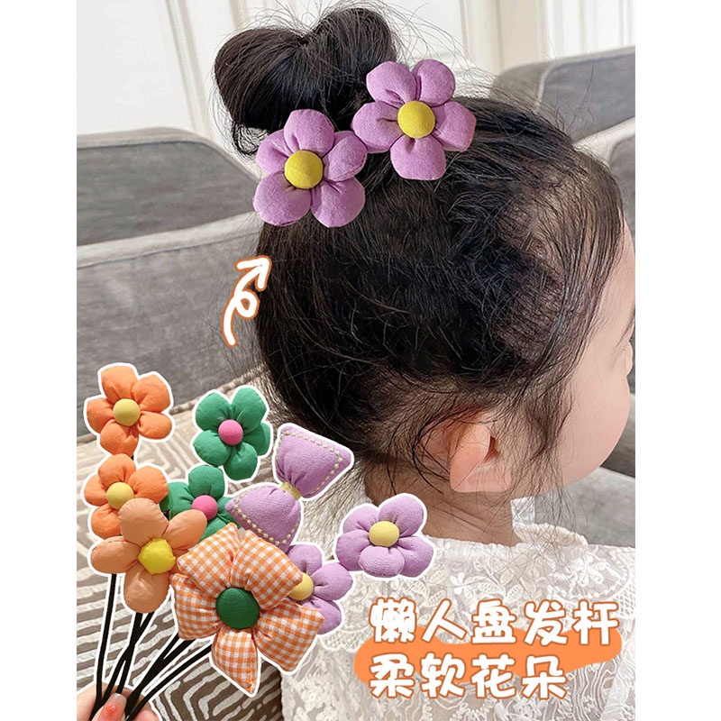 Dây Cột Tóc Đính Hoa Dễ Thương Phong Cách Hàn Quốc