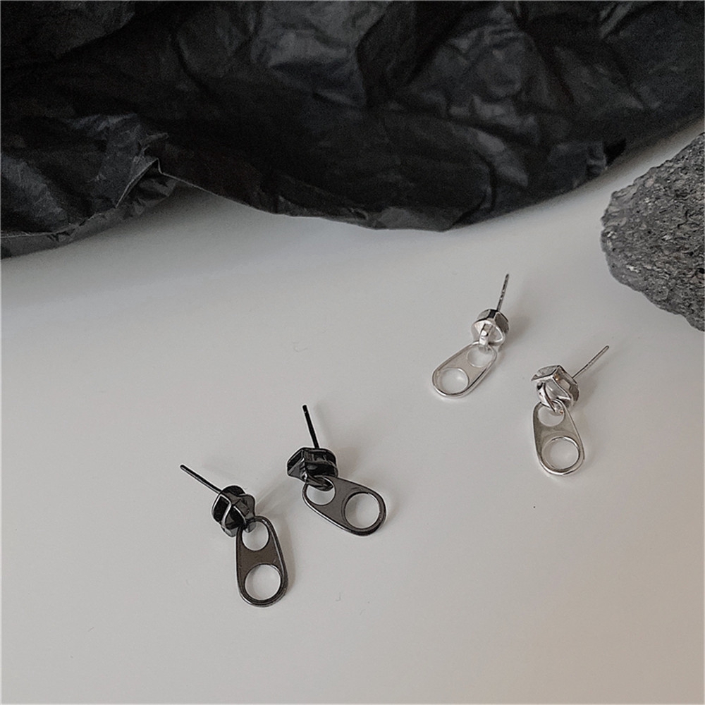 Bông tai thiết kế hình đầu dây khóa kéo độc đáo dành cho nữ