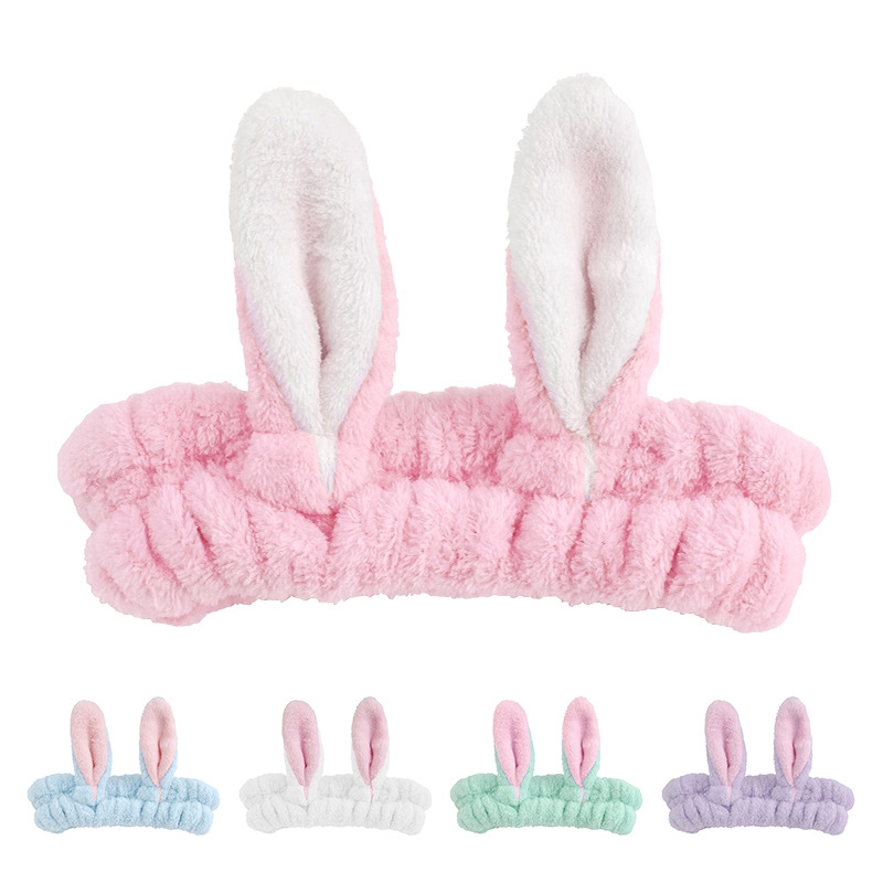 【HSU】Băng Đô Cotton Tai Thỏ Co Giãn Thời Trang Cho Nữ
