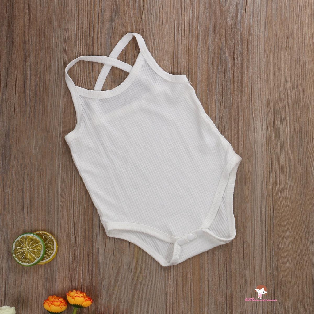 Áo Liền Thân Hai Dây Màu Trơn Xinh Xắn Cho Bé Gái