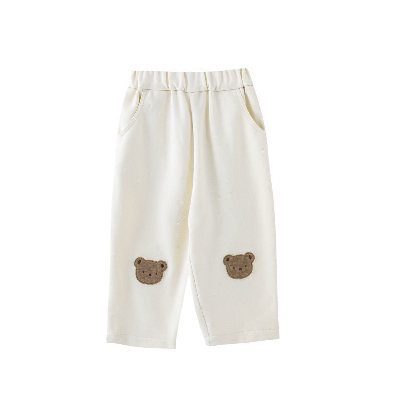 Bộ Áo Sweater Thêu Hình Gấu Hoạt Hình Phong Cách Hàn Quốc Thời Trang Xuân Thu Cho Bé Gái Mẫu Giáo