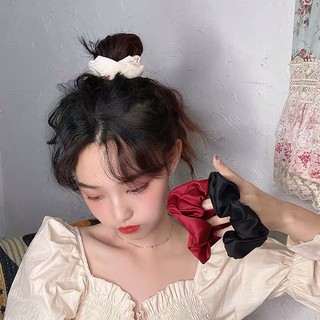 Dây Buộc Tóc Vải Scrunchies Phi Bóng Trơn Ccamzone