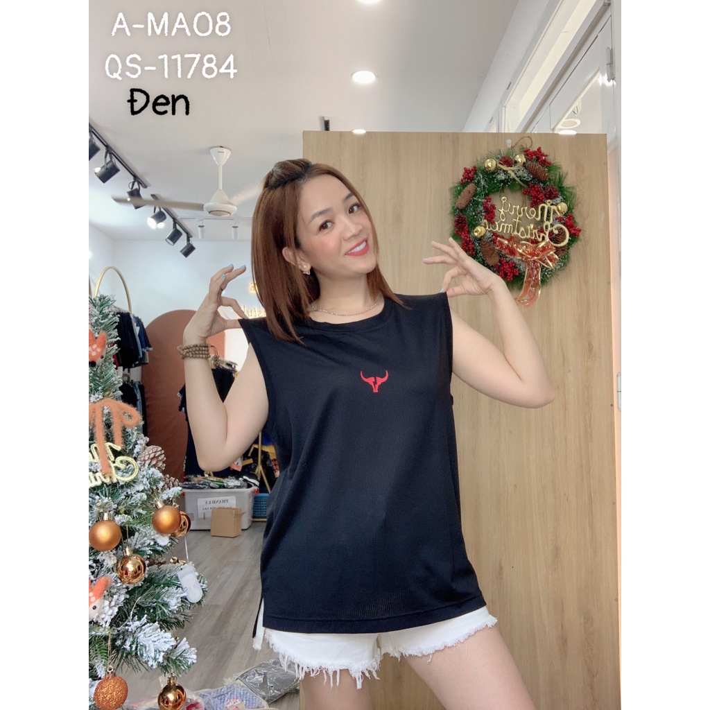 Áo sát nách thể thao BIGSIZE unisex - Logo trâu đỏ MA08