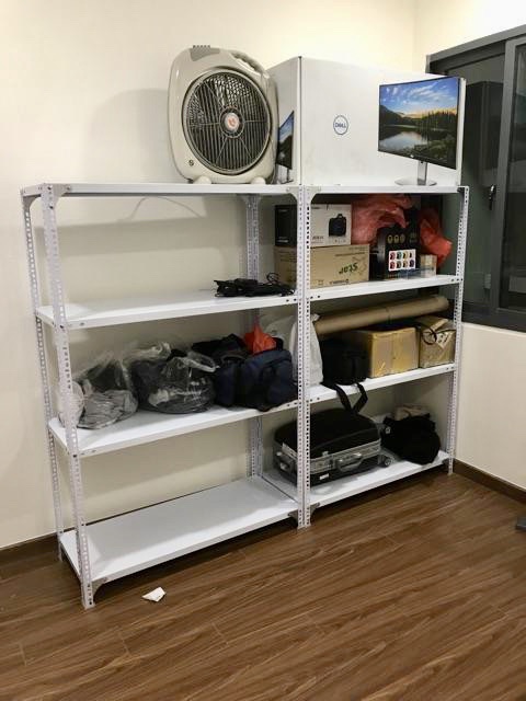 Kệ sắt v lỗ 2 tầng, 3 tầng, 4 tầng, 5 tầng dài 100cm rộng 30cm cao 0,6-0,8,100,120,150,200cm lắp ghép đa năng