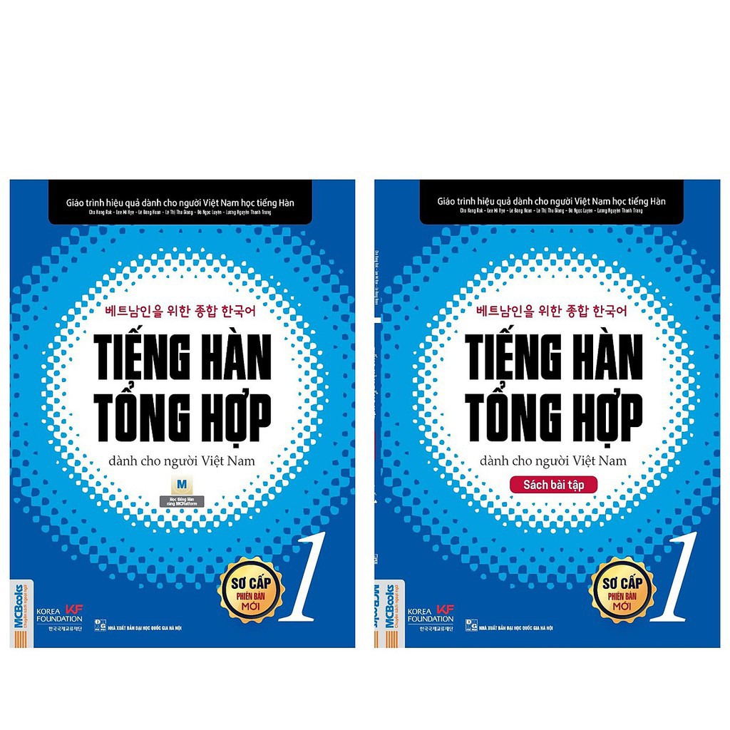 Combo sách Tiếng Hàn Tổng Hợp Dành Cho Người Việt Nam Sơ Cấp 1 + 2 (GT + BT) + Cuốn Từ Điển Hàn Việt