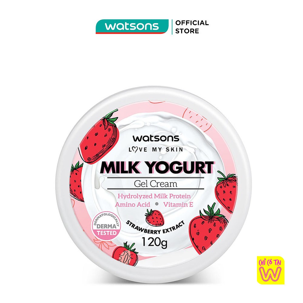 Gel Dưỡng Thể Watsons Milk Yogurt Strawberry Extract Chiết Xuất Từ Sữa Chua và Dâu 120g