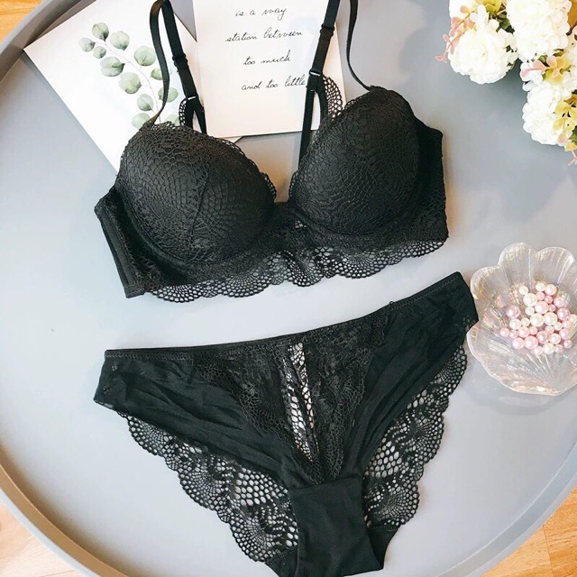 Bộ đồ lót AG ren lưới đệm vừa có gọng nâng ngực BL 5105
