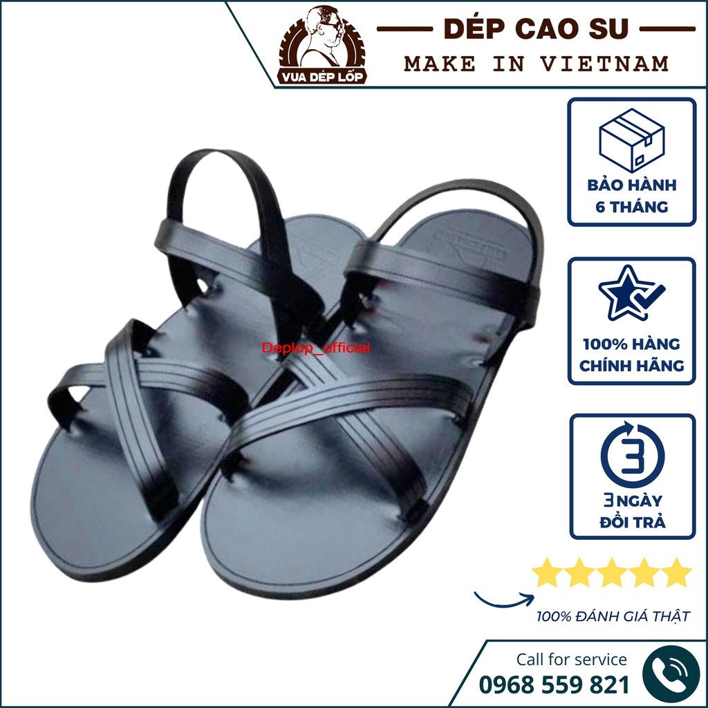 Dép cao su kiểu dép 4 quai chéo thương hiệu deplop_official chính hãng, có bảo hành, ảnh thật