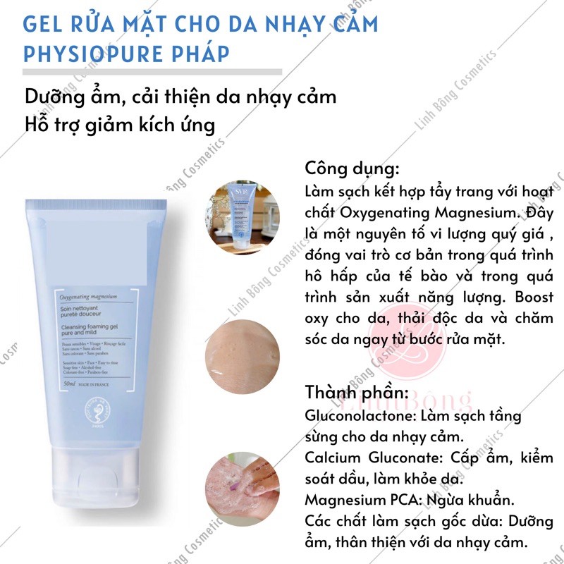 SỮA RỬA MẶT CHUYÊN DÀNH CHO DA NHẠY CẢM SV PHYSIOPURE MOUSSANTE